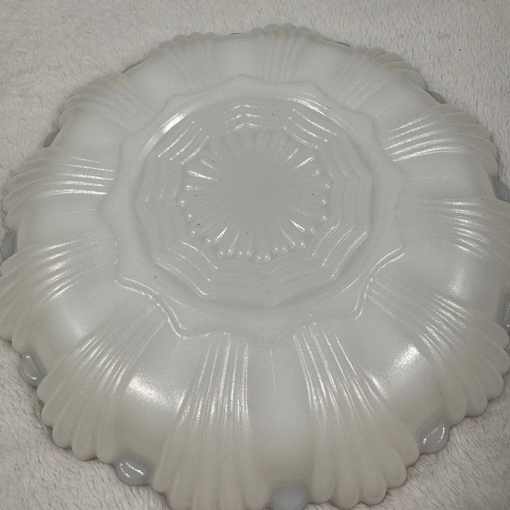 Vintage Milk Glass Deviled Egg Plate 10